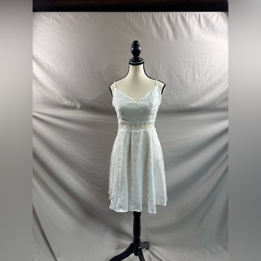 Boho Guipure Lace Insert Cami Dress White - Picture 6 of 8